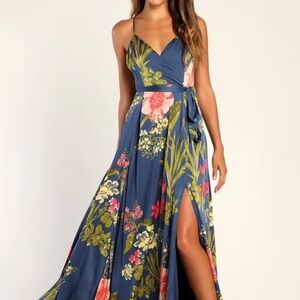 Floral Blue Maxi Dress